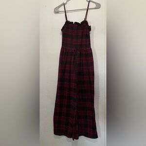 Coco And Shay Plaid Smocked Jumpsuit Wide Leg Spaghetti Strap Y2K Medium